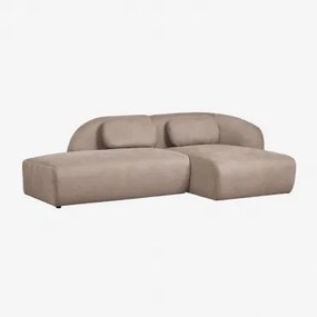 Sofa Modułowy Z Prawym Szezlongiem, 2-częściowy Z Lewym Szezlongiem, Tapicerowany Tkaniną Chenille Coquette Szenila Brąz Pszeniczny - Sklum