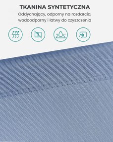Leżak ogrodowy LAGUNA z regulowanym daszkiem, 193x53x29cm, niebieski SongmicsHome