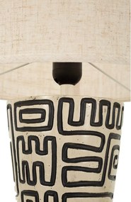 Czarno-kremowa lampa stojąca z tekstylnym kloszem (wysokość 145 cm) Nairobi – Mauro Ferretti