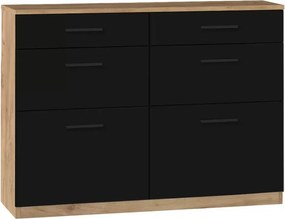 Komoda Keri 19 100 cm z szufladami - dąb craft tabacco / czarny mat - Wyprzedaż