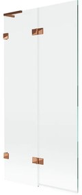 Mexen Lunar L parawan nawannowy 2-skrzydłowy lewy 90 x 150 cm, transparent, różowe złoto - 897L-090-100-60-00-L