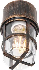 Lampa sufitowa i ścienna antyczne złoto IP54 - Kiki