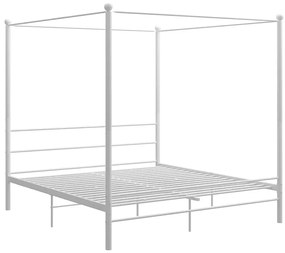 Białe dwuosobowe łóżko metalowe 160x200 cm - Aveiro