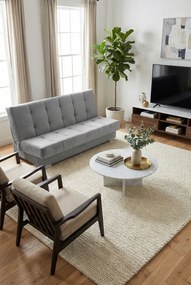 Jasnoszara Dwuosobowa Wersalka Pikowana G2-Z68