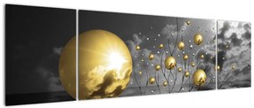 Obraz kul w kolorze ochry (170x50 cm)