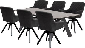 Doppler NOVA PARIS LIKA-TEX® ogrodowy zestaw wypoczynkowy 6+1 antracyt