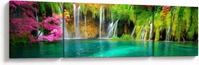 Obraz - Wodospad, Jeziora Plitwickie, Chorwacja (170x50 cm)