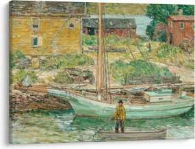 Obraz - Childe Hassam, Oyster Sloop, Cos Cob, reprodukcje (70x50 cm)