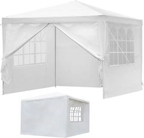 Pawilon ogrodowy handlowy 3x3 m - 4 ścianki, okna, biały
