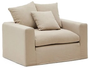 Beżowy lniany fotel Nora – Kave Home