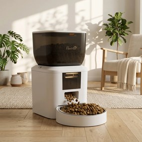 PawHut Automat do karmienia kota z kamerą, 2,4 GHz WLAN, sterowanie aplikacją, 4L automat na 1–10 posiłków, dwukierunkowe audio | Aosom PL