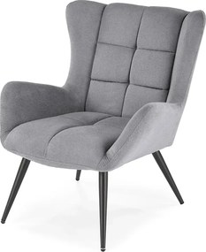 Popielaty wypoczynkowy fotel uszak C5-B36