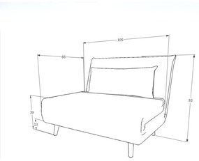 Szary rozkładany fotel SPIKE