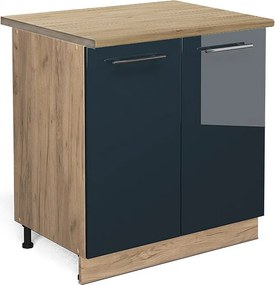 Szafki kuchenne ciemnoniebieski wysoki połysk 80x60x82 fame-line