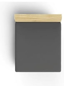 Antracytowe bawełniane prześcieradło z gumką 140x200 cm – Mijolnir