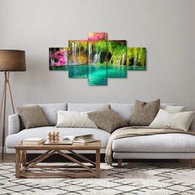 Obraz - Wodospad, Jeziora Plitwickie, Chorwacja (125x70 cm)