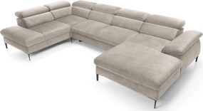 Beżowy nowoczesny narożnik U z funkcją spania Z6-C34