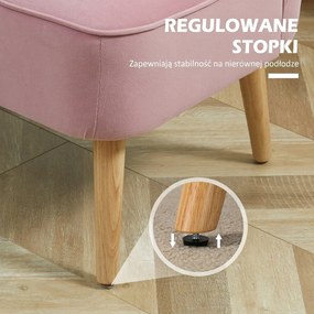 HOMCOM Sofa 2-osobowa materiałowa sofa tapicerowana sofa wypoczynkowa szeroka różowa | Aosom PL