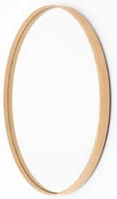 Lustro ścienne z ramą z drewna dębowego Wireworks Glance, ⌀ 66 cm