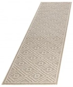 Dywan zewnętrzny sznurkowy Patara Romby II beżowy 80 cm x 250 cm