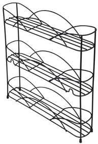Półka na przyprawy metalowa 33,5x6,5x33,5 cm (Czarna)