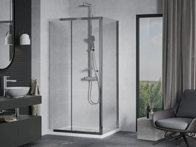 Mexen Apia kabina prysznicowa rozsuwana 110 x 80 cm, transparent, chrom + brodzik Flat - 840-110-080-01-00-4010