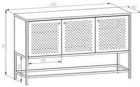 Czarna metalowa niska komoda 125x75 cm Newcastle – Actona