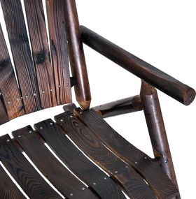 Outsunny Fotel Bujany Ogrodowy z Podłokietnikami Lite Drewno Ciemnobrązowy Wygodny i Stylowy 97x69x93cm | Aosom PL