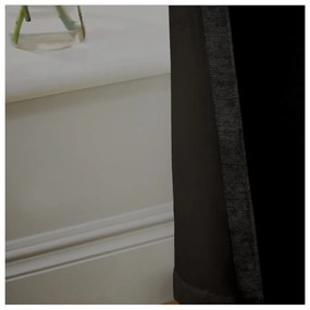Czarne zasłony termiczne z szenilu zestaw 2 szt. 229x183 cm Selene Luxury Chenille – Hyperion