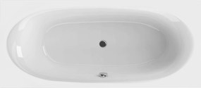 Wanna prostokątna biała 180 x 80 cm do zabudowy odpływ po środku EMBER MASSI