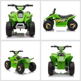 HOMCOM Quad elektryczny 6V dla dzieci z funkcją przód/tył dla dzieci 1,5-3 lat do 20  kg zielony | Aosom PL