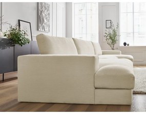 Beżowy sztruksowy narożnik (w kształcie litery U) Leonard – Bobochic Paris