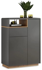 Komoda z szufladą FRED antracyt/dąb artisan
