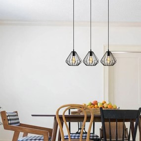 Czarna lampa wisząca z metalowym kloszem Diamond – Opviq lights