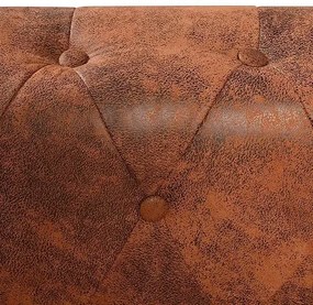 6-osobowy brązowy narożnik w stylu Chesterfield - Xavier 6Q