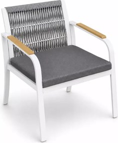 Krzesło ogrodowe Safiro z liny i aluminium – nowoczesne krzesło na taras, balkon i do ogrodu