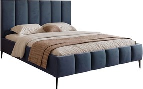 Łóżko tapicerowane OFELIA SLIM z pojemnikiem na pościel na wysokich nóżkach