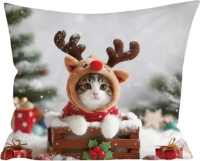 3D Poszewka na poduszkę z mikrofibry RUDOLPH KITTEN 45x45 cm, kolorowy