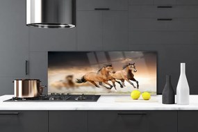 Szkło Ozdobne do Kuchni Dzikie Konie W Galopie