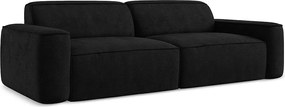 4-osobowa kanapa modułowa - z tkaniny szenilowej - czarny - OMAO