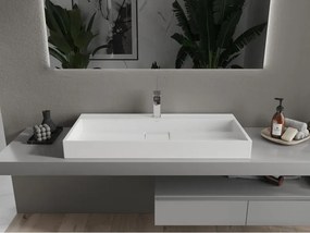 Mexen Ava umywalka nablatowa z konglomeratu 1/O 100 x 46 cm, biała - 23011001