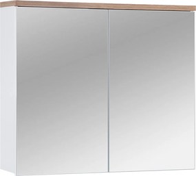 Wisząca szafka łazienkowa z lustrem 80 cm Bali 841, biała