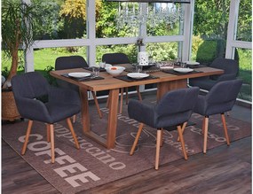 Krzesło do jadalni MCW-A50 II (zestaw 6 sztuk),  tkanina, szary, jasne nogi