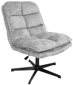 Relaksacyjny obrotowy fotel KATANIA z podnóżkiem, jasnoszary