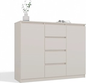 Komoda Malwa 2D4S | Kaszmir| 120x40x97 cm | 2 Drzwi, 4 Szuflady