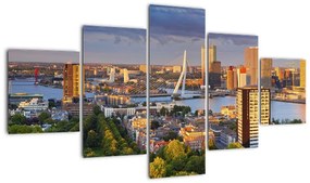 Obraz - Panorama Rotterdamu, Holandia (125x70 cm)