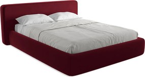 Łóżko 200 x 225 - z weluru - burgundowy - KIANA