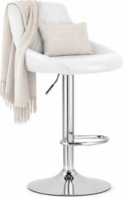 Biały chromowany hoker tapicerowany ekoskórą z oparciem Z6-E22