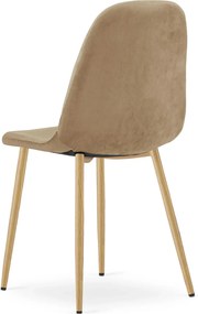 Brązowe welurowe krzesło metalowe N8-N82