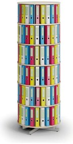 Regał obrotowy na segregatory, 6 półki, brzoza